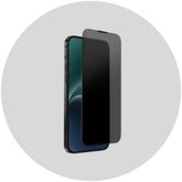 Smartphone with a screen protector on a white background